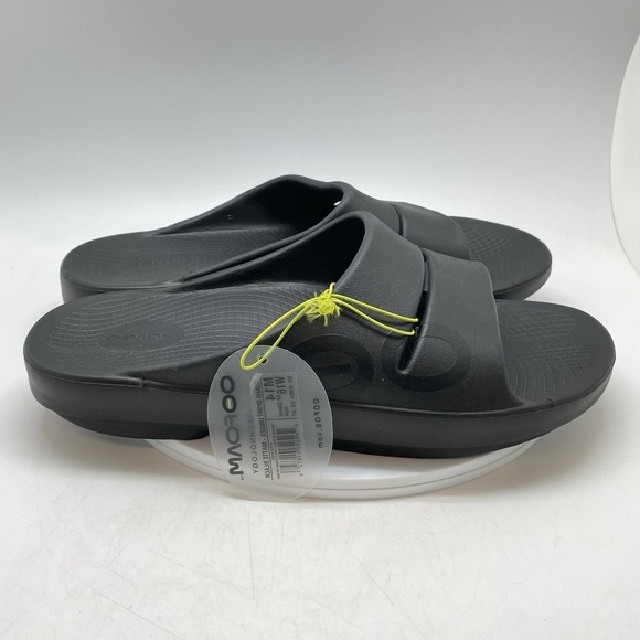 OOFOS Other - Oofos OOahh Sport Sandals Mens 14 Womens 16 Black Open Slip On Recovery Rubber